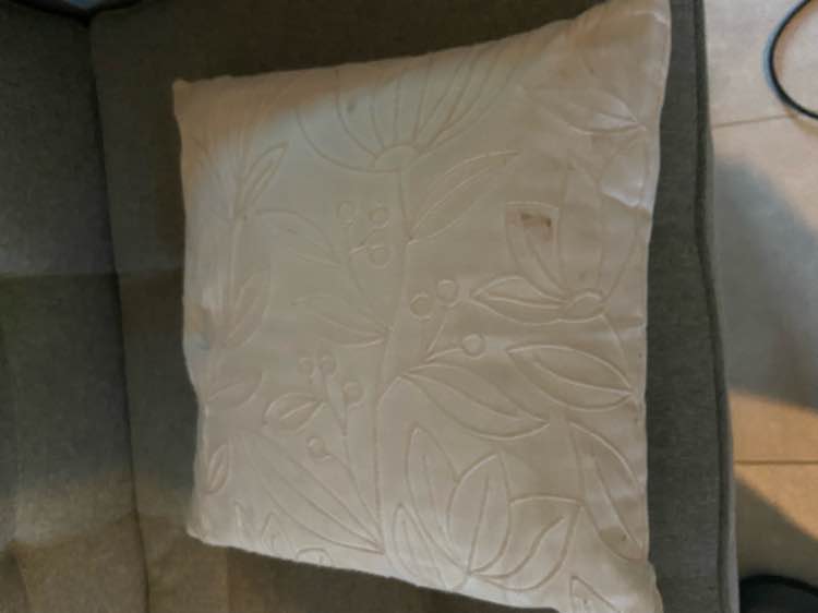 Zetel voor reiniging in Hasselt - vlekken zichtbaar