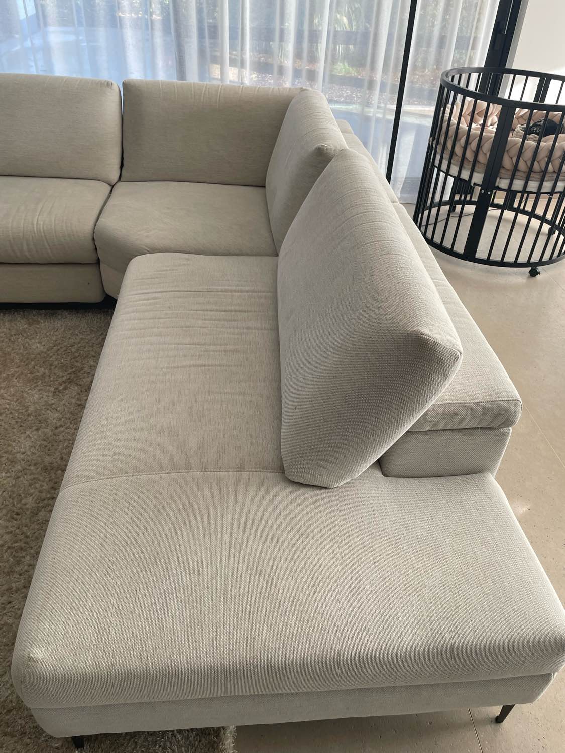 Zetel voor reiniging in Hamme - vlekken zichtbaar