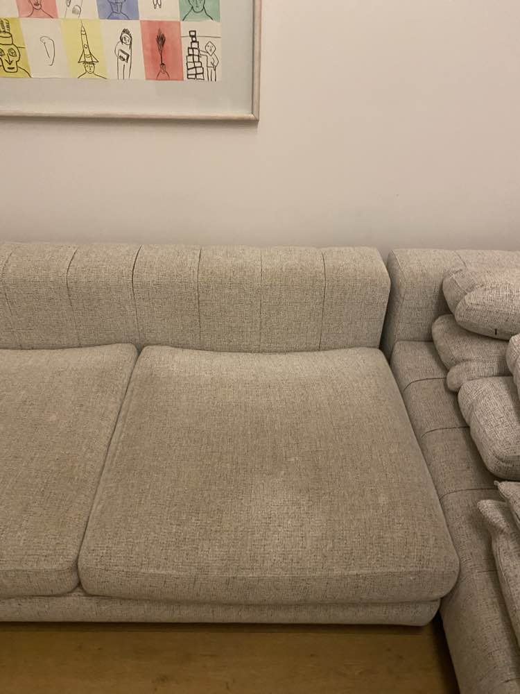 Zetel voor reiniging in Leuven - vlekken zichtbaar