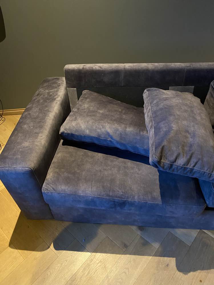 Zetel voor reiniging in Linter - vlekken zichtbaar