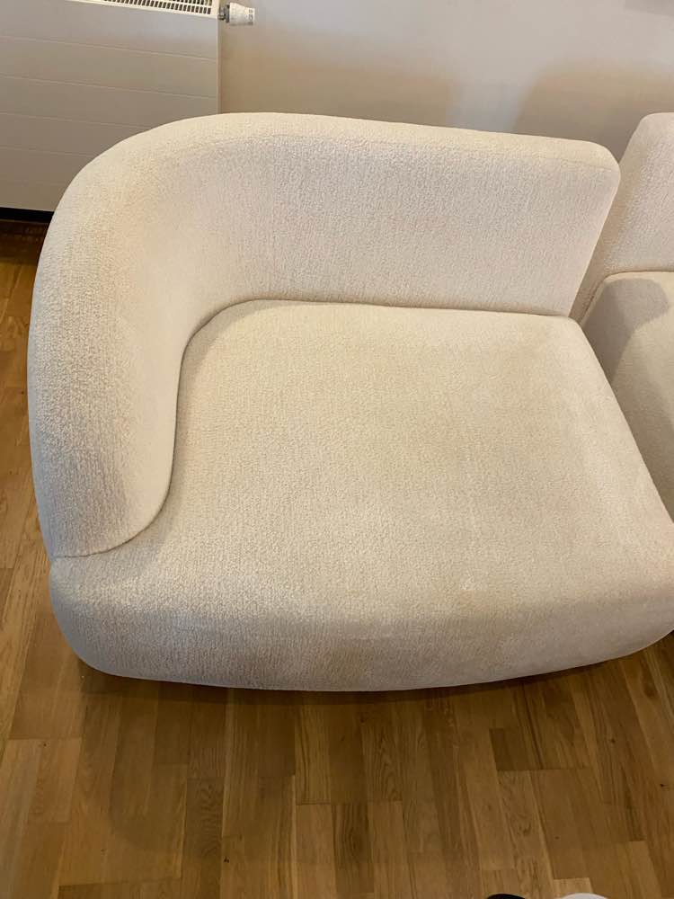 Zetel voor reiniging in Turnhout - vlekken zichtbaar