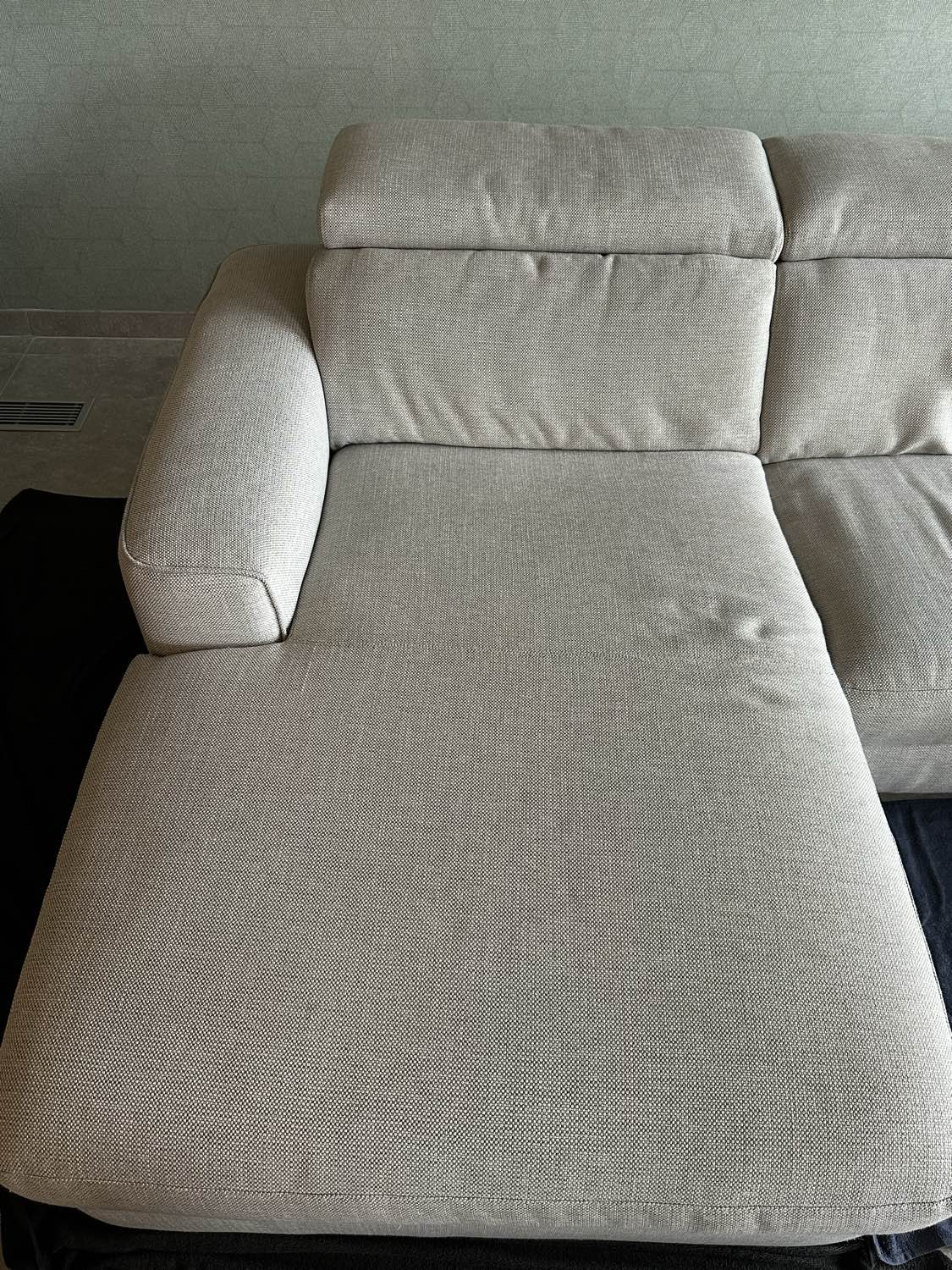 Zetel voor reiniging in Essen - vlekken zichtbaar