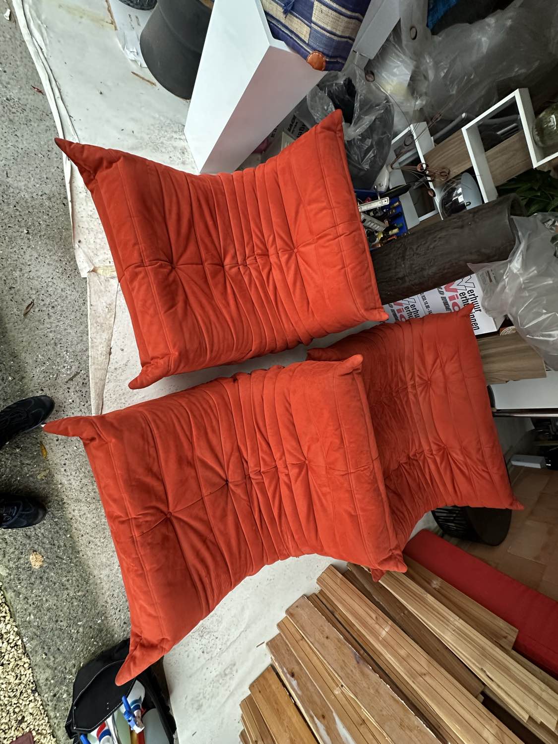 Zetel voor reiniging in Aalst - vlekken zichtbaar